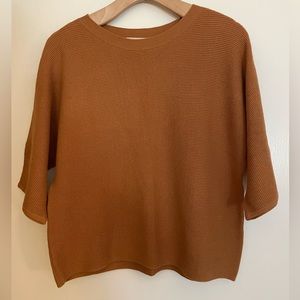 Philosophy sweater burnt orange 3/4 wide sleeved knit sweater